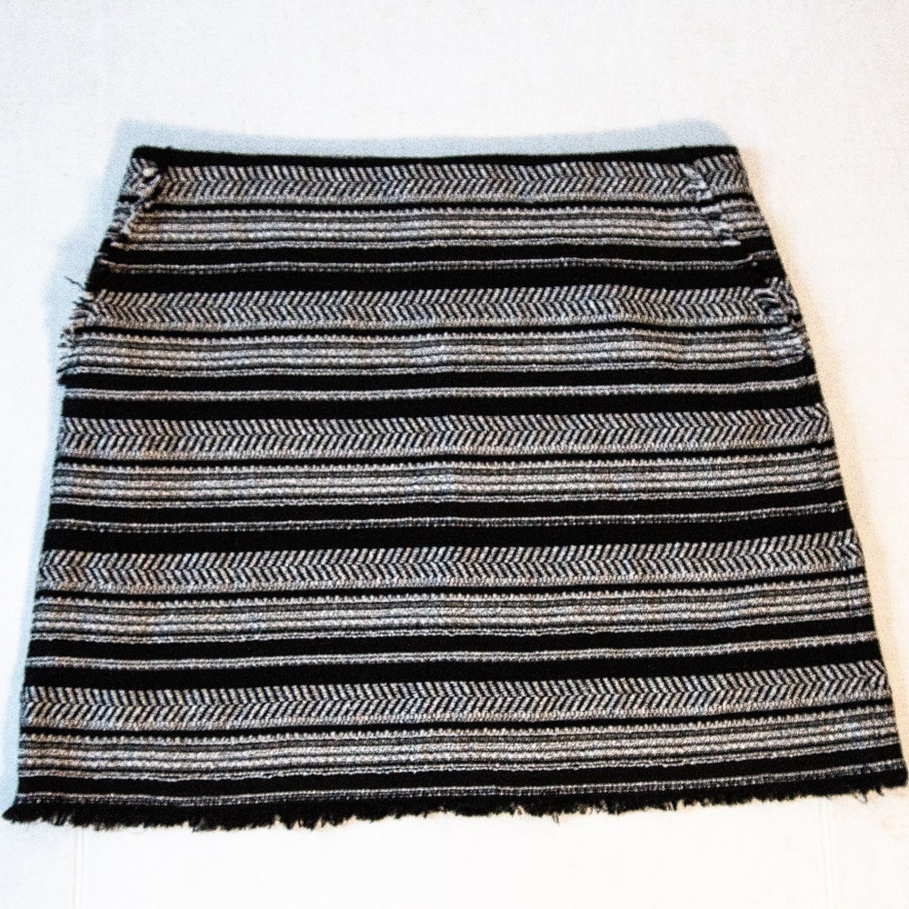 Ann Taylor Loft Black & White Tweed Skirt Size 12